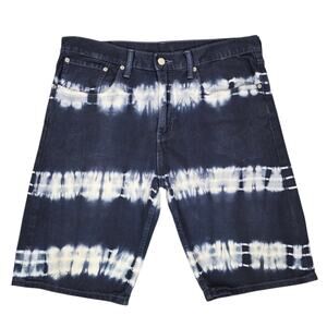 Levis 508 Jean Shorts Mens Size 34 Blue White Tie Dye Casual Denim